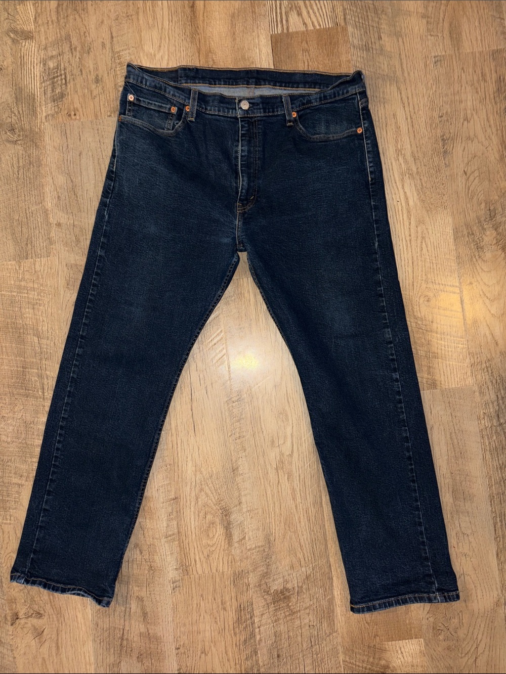 Dark Blue Straight Men's Jeans - Classic Straight Fit